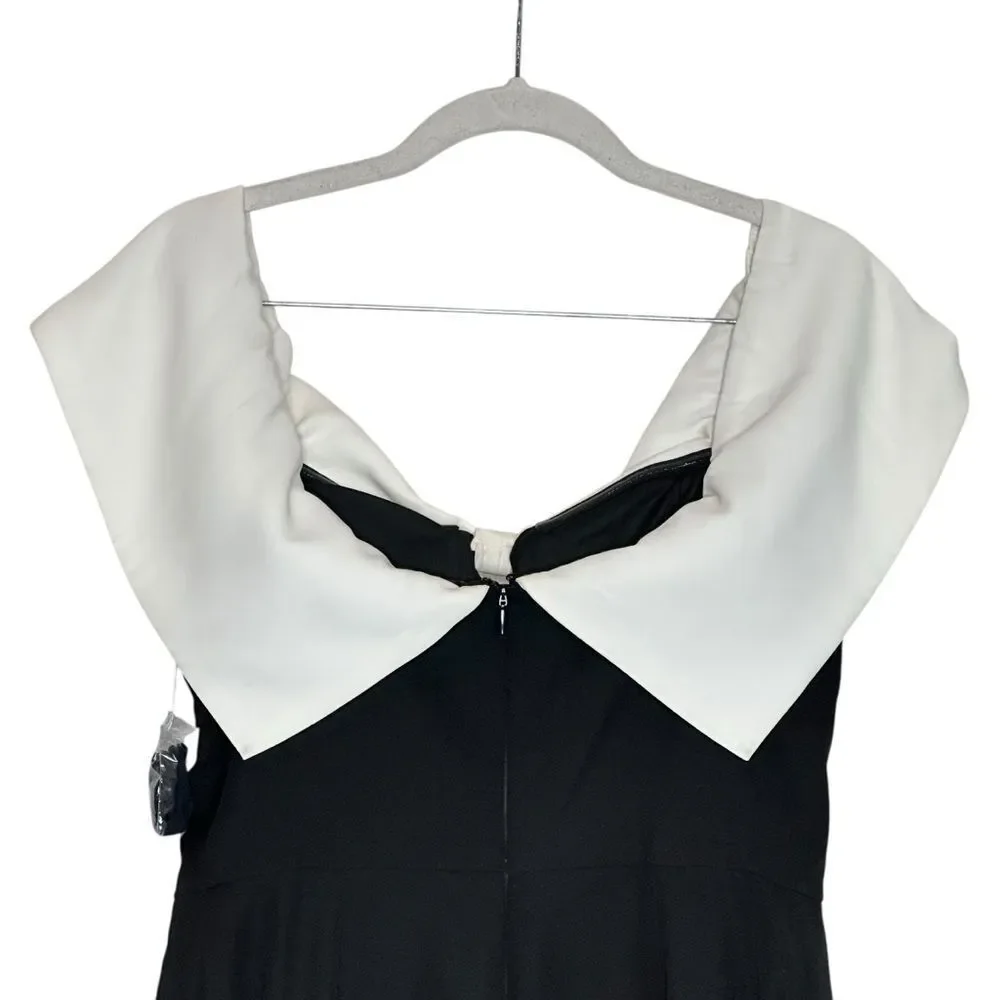 Avec Les Fille Black Crepe Wide Leg Off the Shoulder Jumpsuit | 8